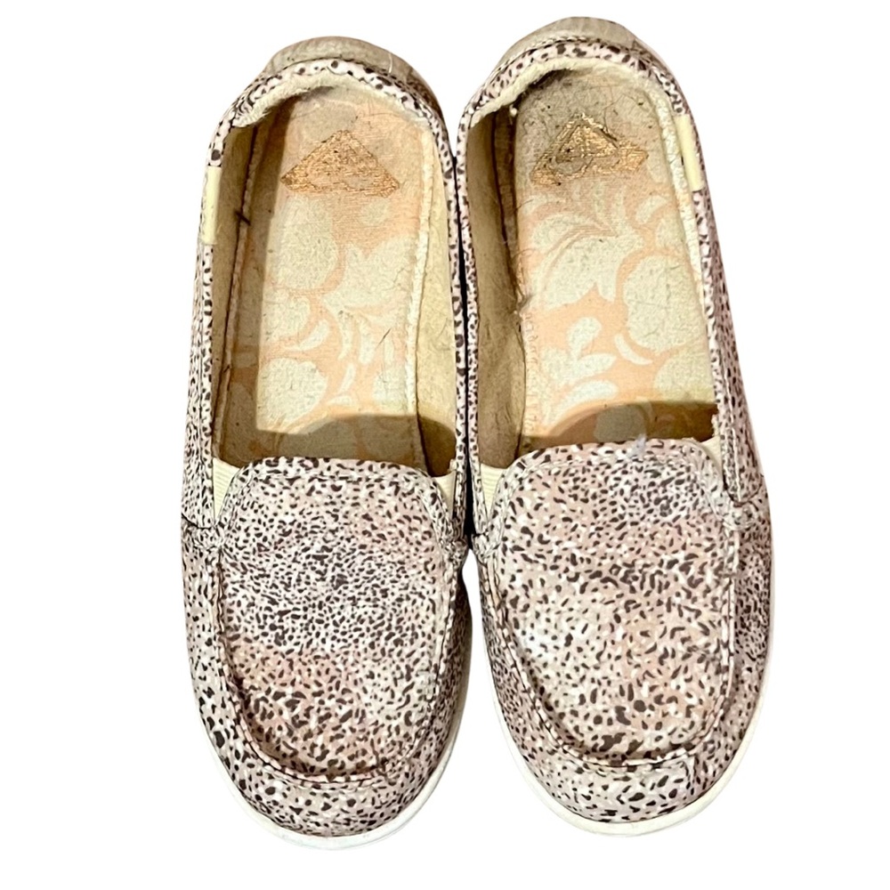 EUC Women’s Roxy Speckled Leopard Loafer Shoes Size 8